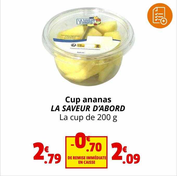 cup ananas la saveur d'abord