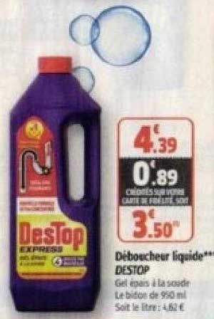 Déboucheur Liquide Destop