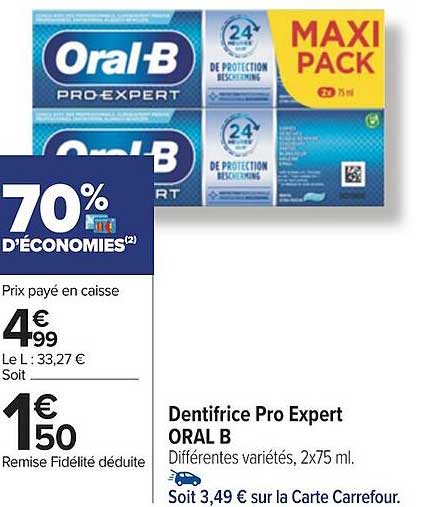 dentifrice pro expert oral b