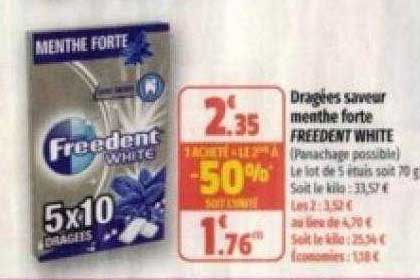 Dragées Saveur Menthe Forte Freedent White