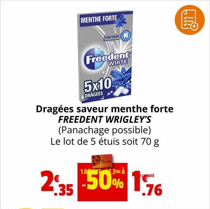 Dragées Saveur Menthe Forte Freedent Wrigley's