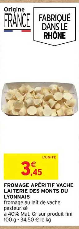 fromage apéritif vache laiterie des monts du lyonnais