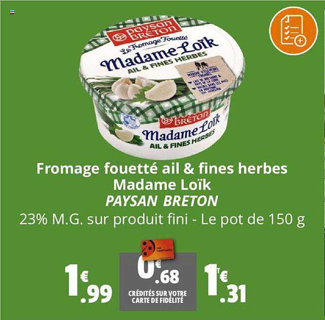 fromage fouetté ail & fines herbes madame loïk paysan breton