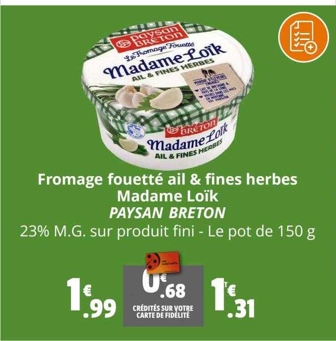 fromage fouetté ail & fines herbes madame loïk paysan breton