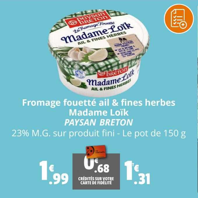 fromage fouetté ail & fines herbes madame loïk paysan breton