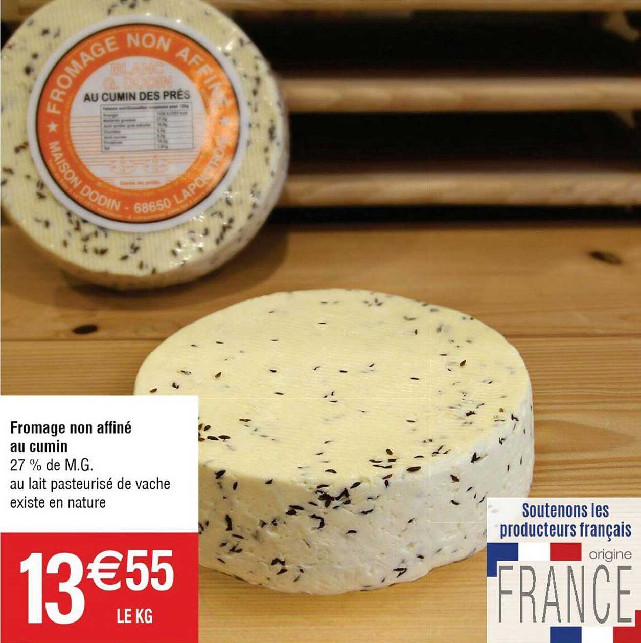 fromage non affiné au cumin
