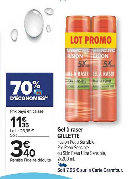 gel à raser gillette
