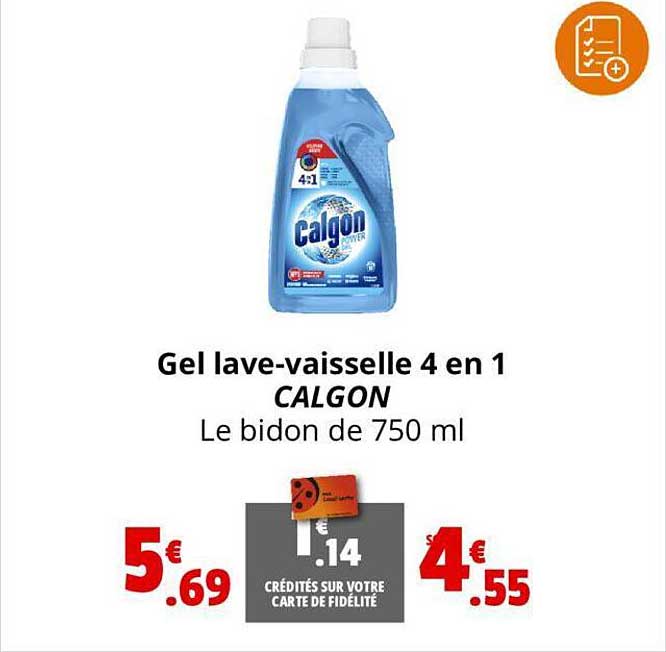 gel lave-vaisselle 4 en 1 calgon