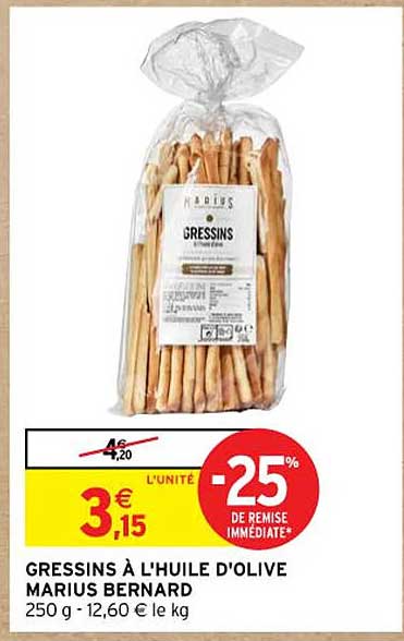 Gressins à L'huile D'olive Marius Bernard