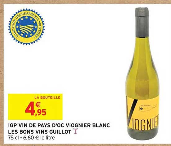 igp vin de pays d'oc viognier blanc les bons vins guillot