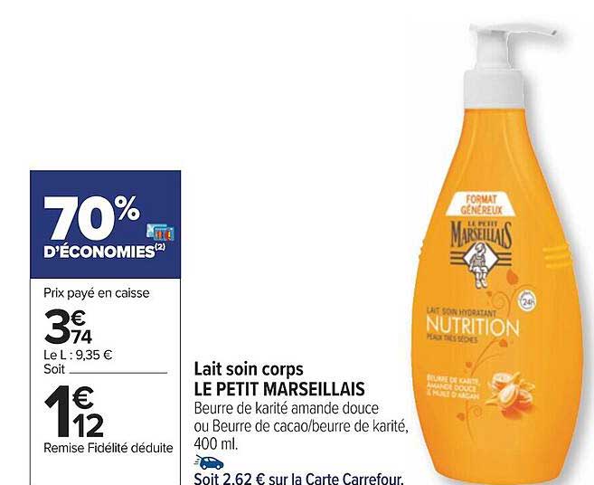 Lait Soin Corps Le Petit Marseillais