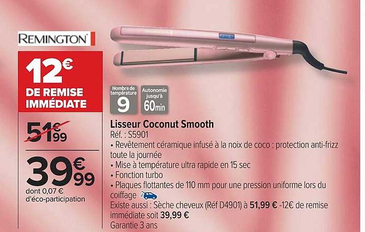 lisseur coconut smooth remington