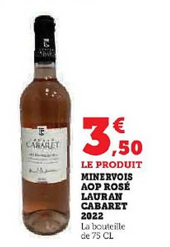 minervois aop rosé lauran cabaret 2022