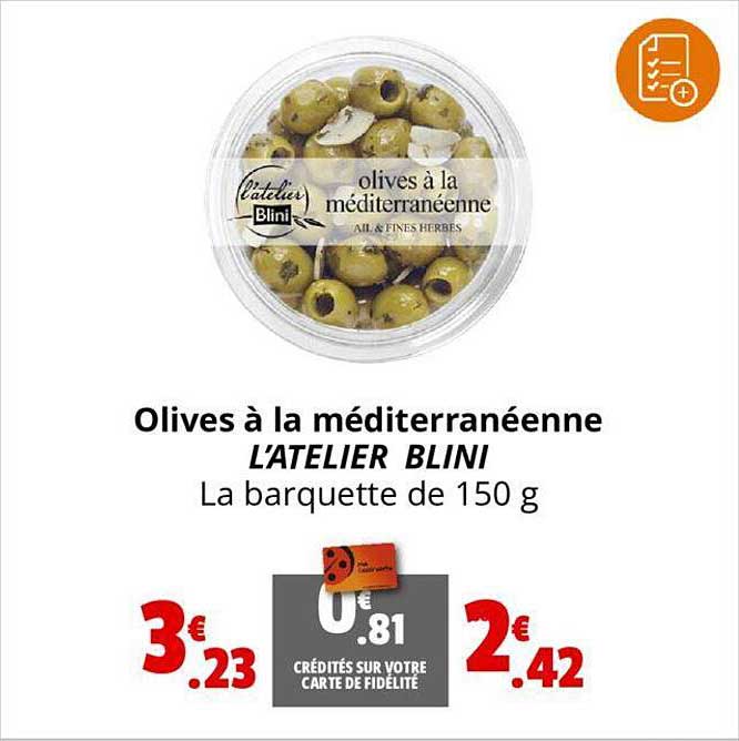 olives à la méditerranéenne l'atelier blini