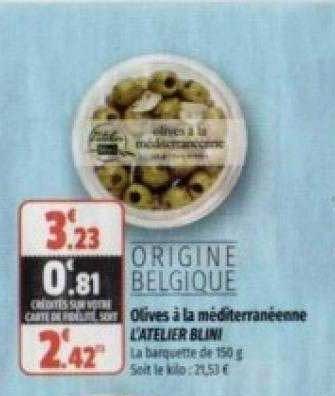 olives à la méditerranéenne l'atelier blini