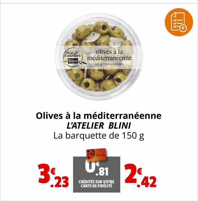 olives à la méditerranéenne l'atelier blini