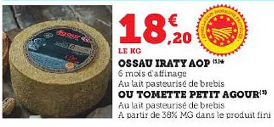 ossau iraty aop ou tomette petit agour