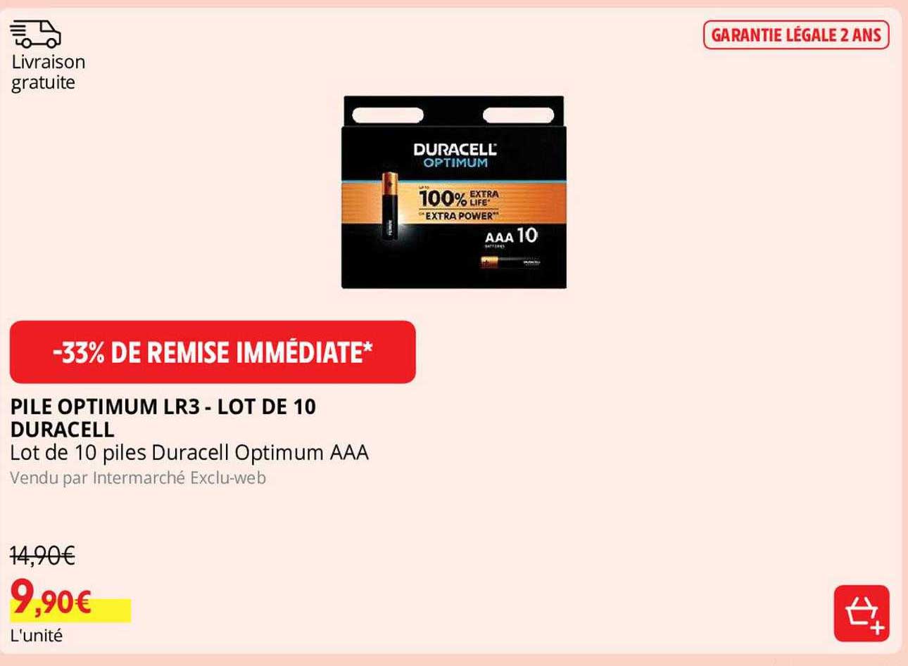 Pile Optimum Lr3 - Lot De 10 Duracell