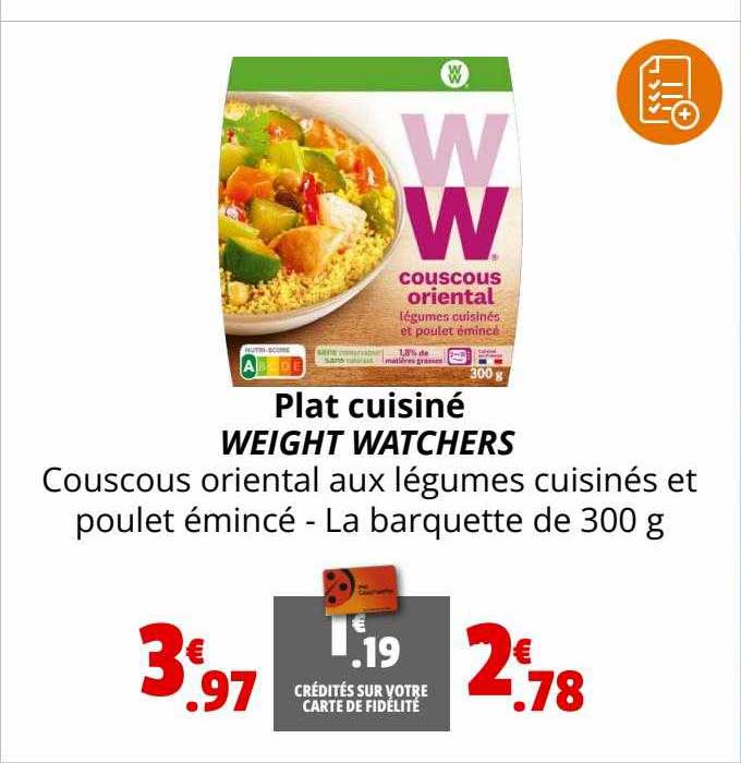 Plat Cuisiné Weight Watchers