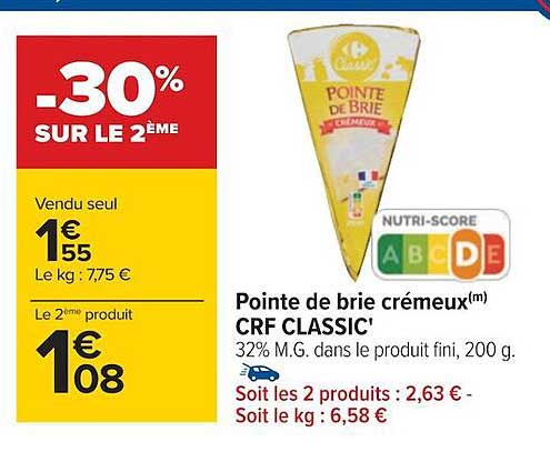 pointe de brie crémeux crf classic'