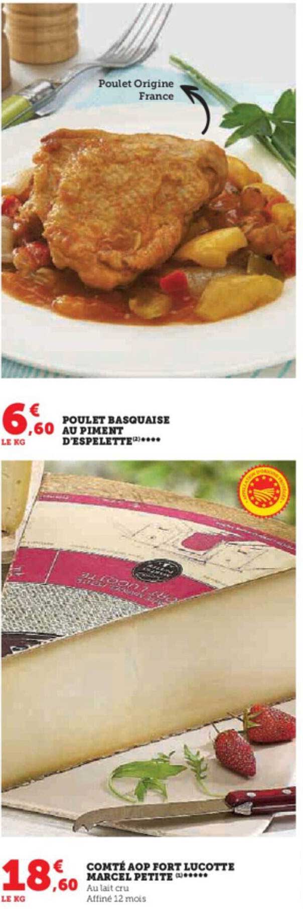 poulet basquaise au piment d'espelette, comté aop fort lucotte marcel petite