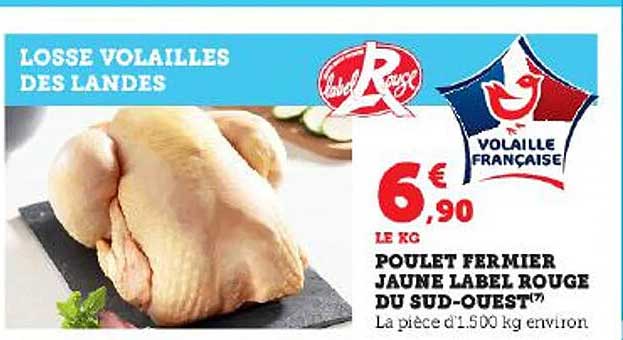 poulet fermier jaune label rouge du sud-ouest