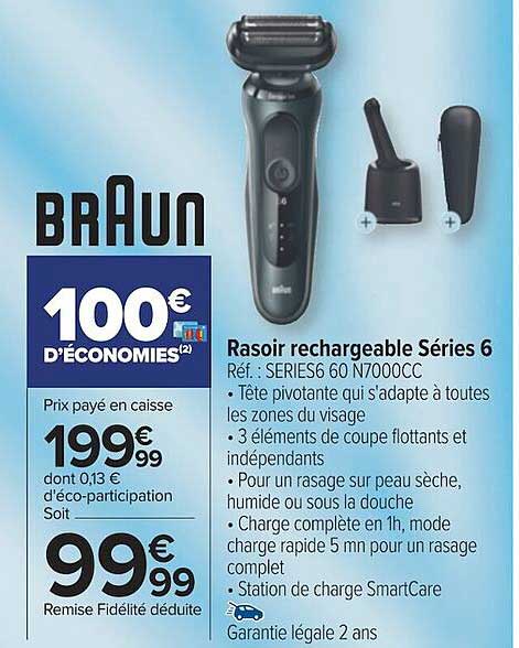 rasoir rechargeable séries 6 braun