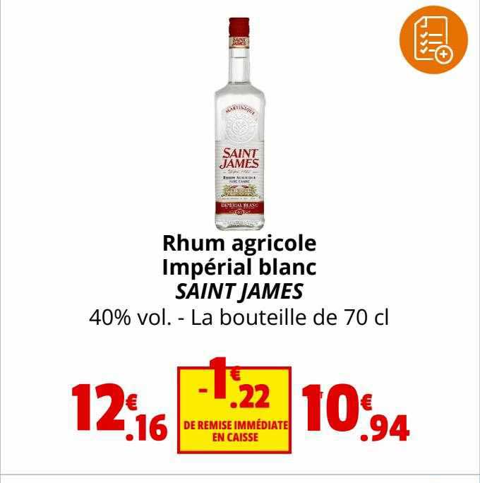Rhum Agricole Impérial Blanc Saint James