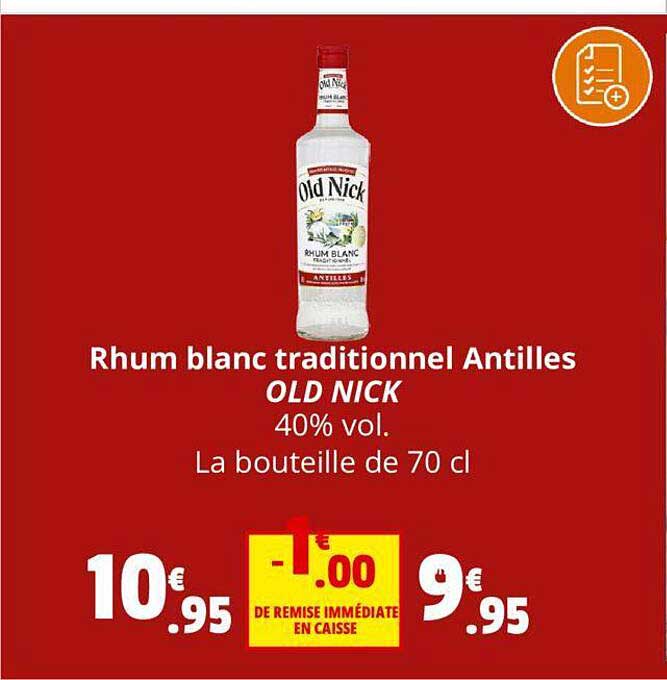 rhum blanc traditionnel antilles old nick