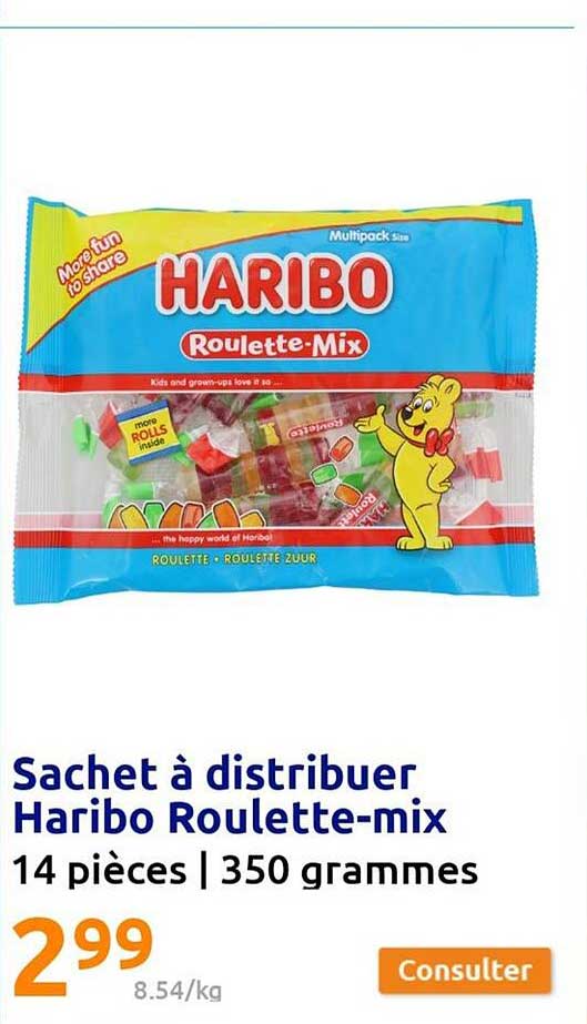 sachet à distribuer haribo roulette-mix