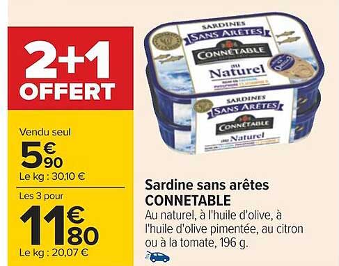 sardine sans arêtes connétable