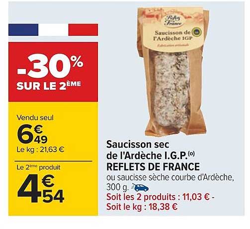 saucisson sec d'ardèche i.g.p. reflets de france
