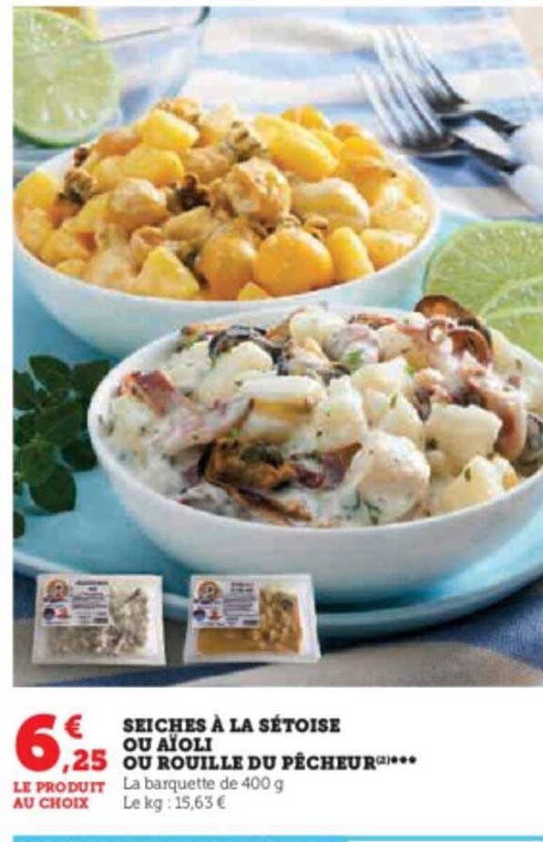 seiches à la sétoise ou aïoli ou rouille du pêcheur