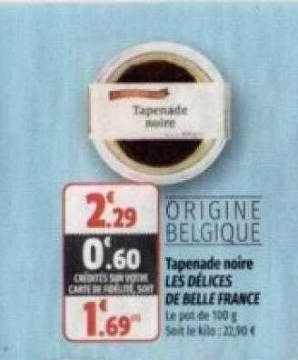 Tapenade Noire Les Délices De Belle France