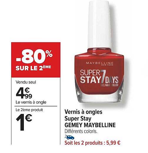 vernis à ongles super stay gemey maybelline