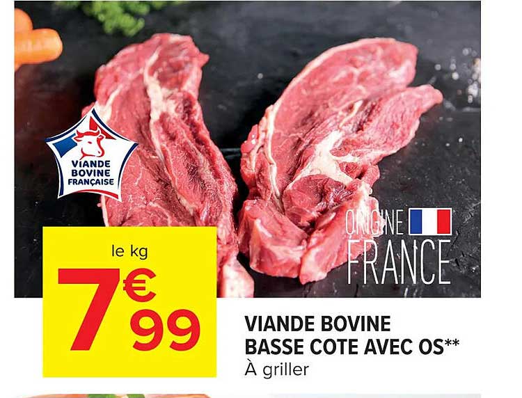 Viande Bovine Basse Côte Avec Os***