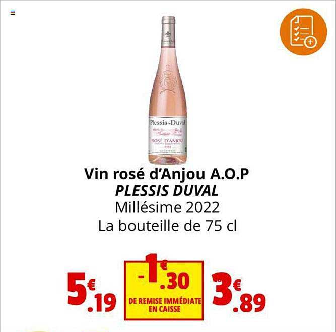 vin rosé d'anjou a.o.p. plessis duval