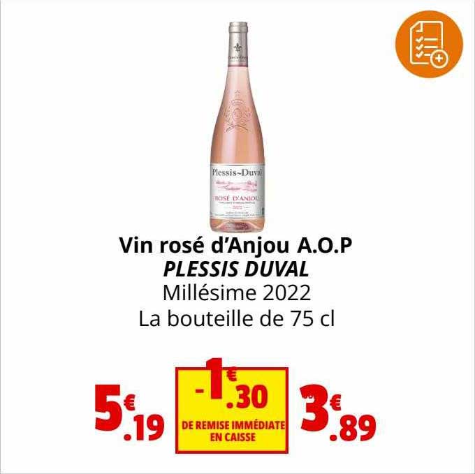vin rosé d'anjou a.o.p. plessis duval