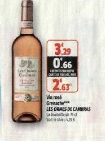 vin rosé grenache les ormes de cambras