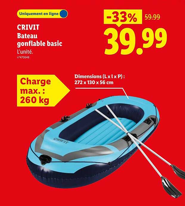 CRIVIT Bateau gonflable basic