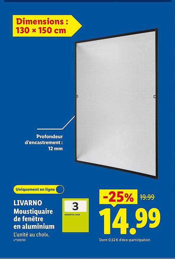 LIVARNO Moustiquaire de fenêtre en aluminium