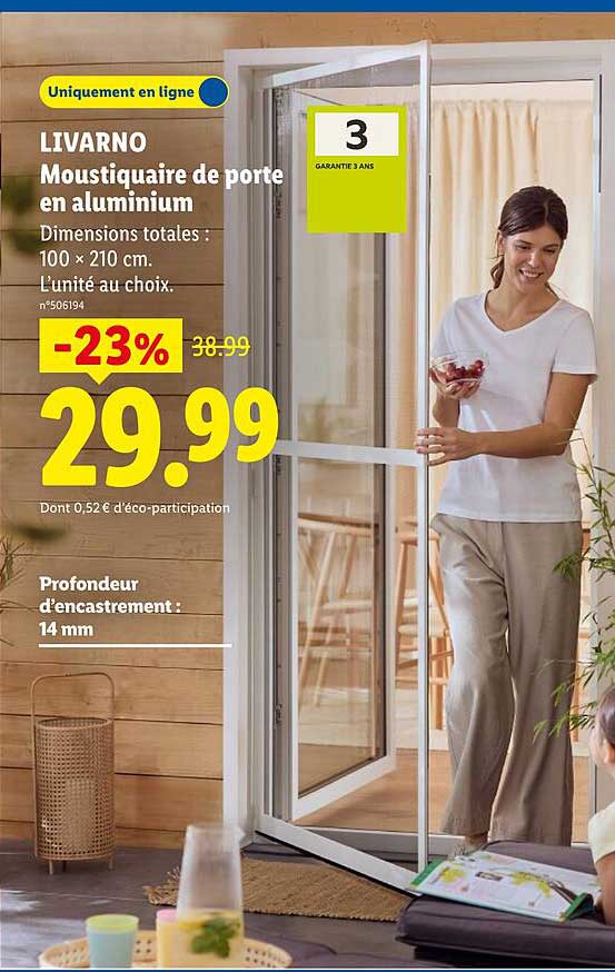 LIVARNO Moustiquaire de porte en aluminium