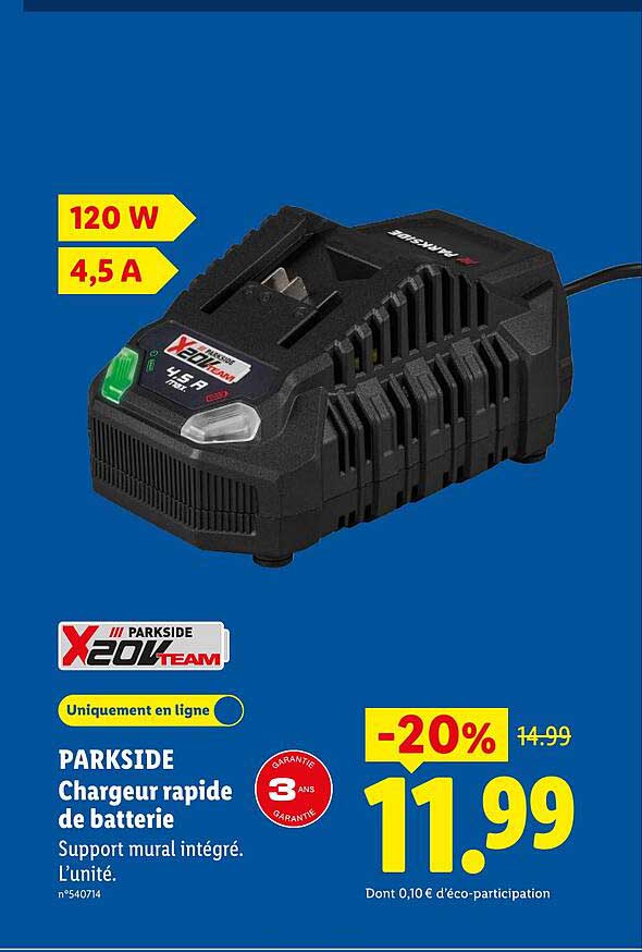 PARKSIDE Chargeur rapide de batterie