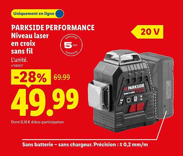 PARKSIDE PERFORMANCE Niveau laser en croix sans fil