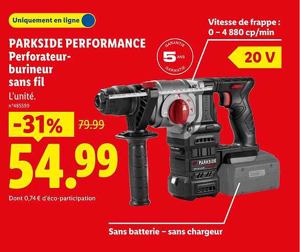 PARKSIDE PERFORMANCE Perforateur-burineur sans fil