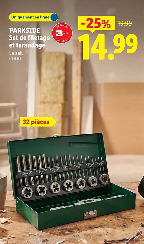 PARKSIDE Set de filetage et taraudage