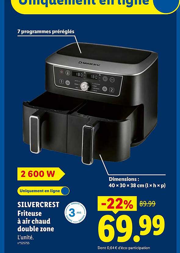 SILVERCREST Friteuse à air chaud double zone