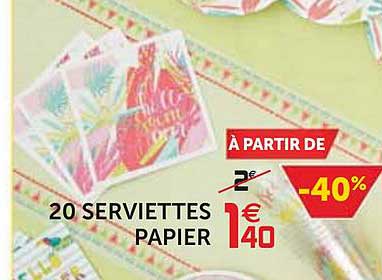 20 Serviettes Papier