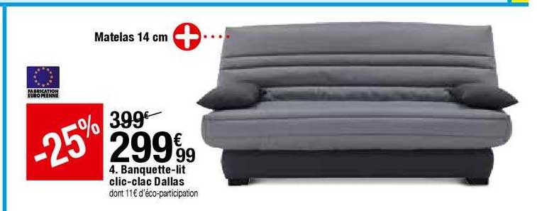 banquette lit clic clac dallas