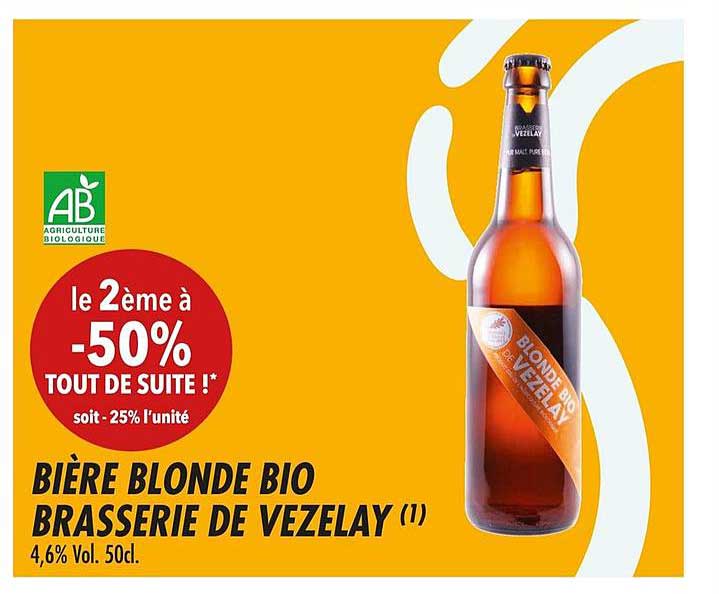 bière blonde bio brasserie de vezelay le 2ème -50%